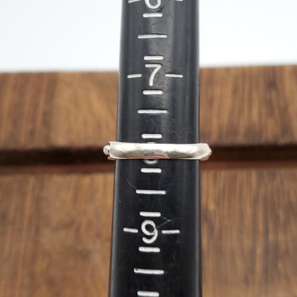 Size 8 925 Sterling Silver Quality Crystal Charms Solid Ring - Picture 6 of 8